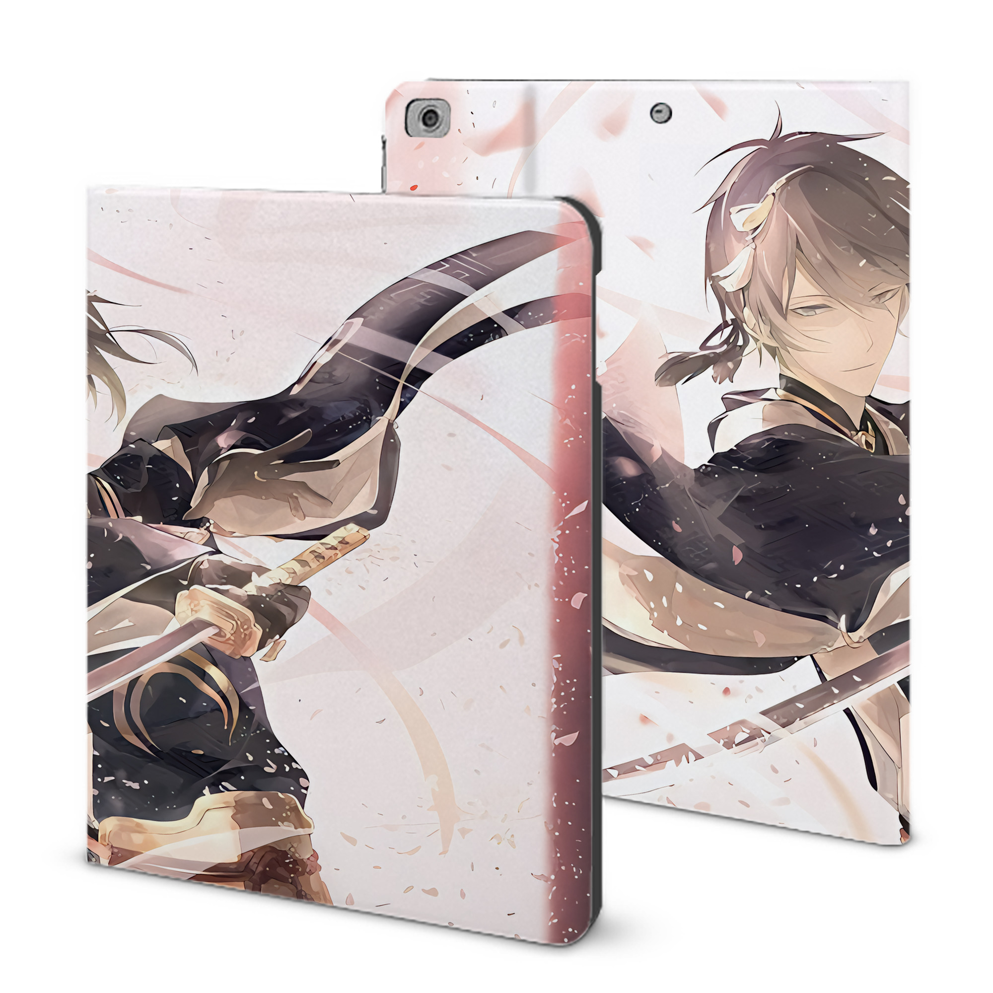 （画像用） 刀剣乱舞 Touken Ranbu IPad ケース ブック型 PUレザー TPU 耐衝撃 軽量 薄型 ペン収納なし 全面保護 IPad 各モデル対応